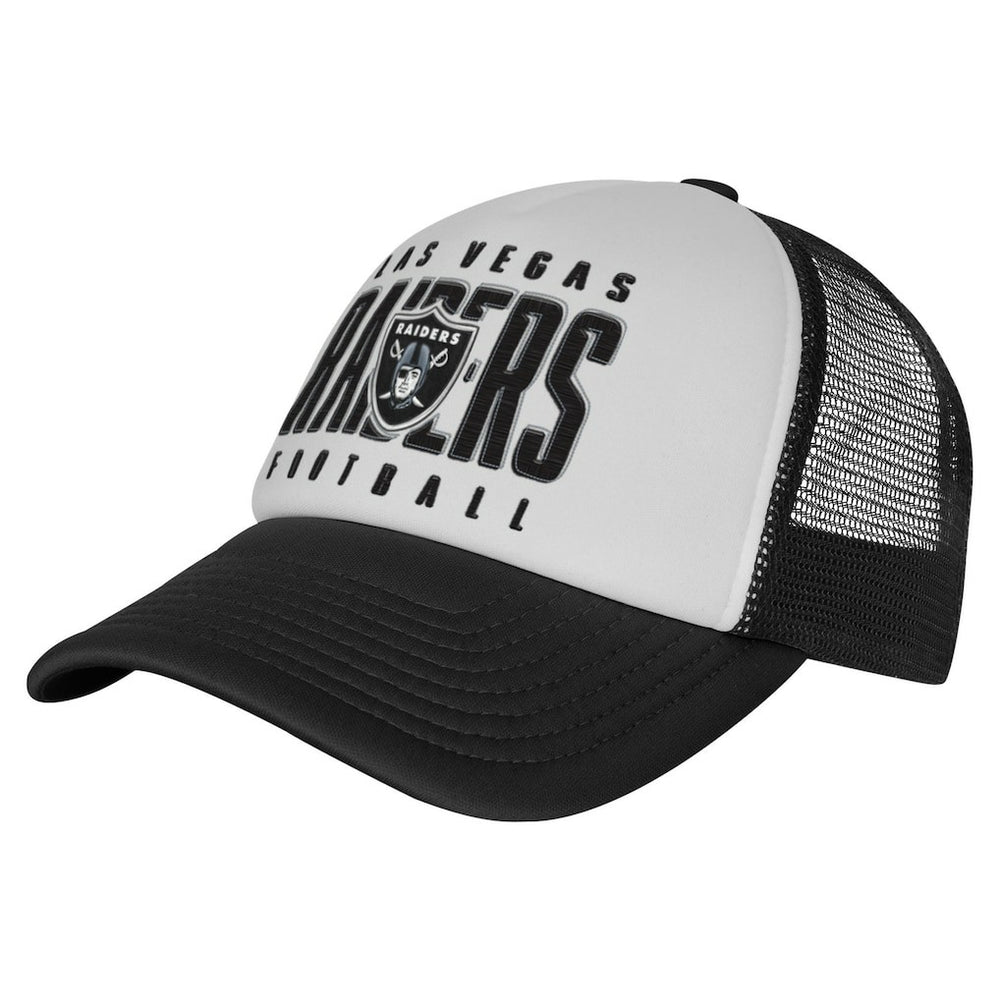 Las Vegas Raiders Youth Essentials Trucker Adjustable Hat White/Black - NFL