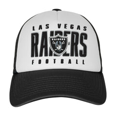 Las Vegas Raiders Youth Essentials Trucker Adjustable Hat White/Black - NFL