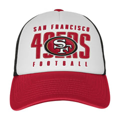 San Francisco 49ers Youth Essentials Trucker Adjustable Hat White/Scarlet - NFL