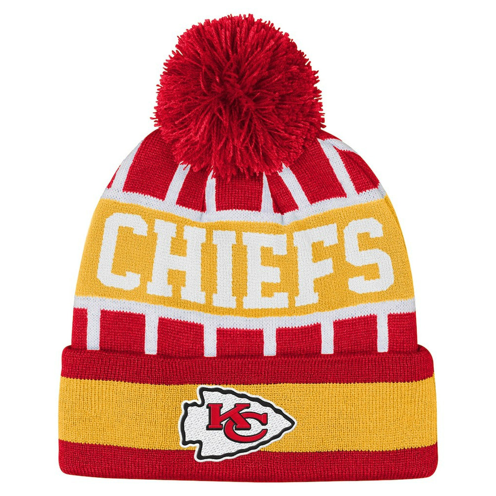 Kansas City Chiefs Outerstuff Youth Go Fast Cuffed Knit Hat with Pom Red - NFL