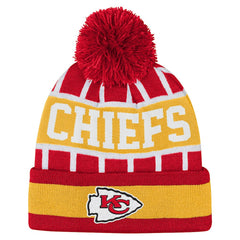 Kansas City Chiefs Outerstuff Youth Go Fast Cuffed Knit Hat with Pom Red - NFL