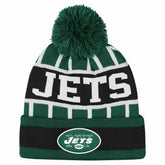 New York Jets Outerstuff Youth Go Fast Cuffed Knit Hat with Pom Green - NFL