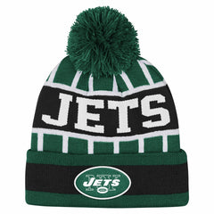 New York Jets Outerstuff Youth Go Fast Cuffed Knit Hat with Pom Green - NFL