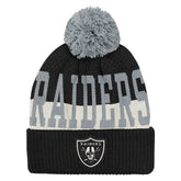 Las Vegas Raiders Outerstuff Youth Modern Fan Cuffed Knit Hat with Pom Black - NFL