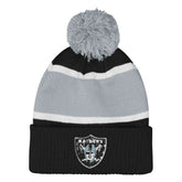 Las Vegas Raiders Outerstuff Girls Let's Play Cuffed Knit Hat with Pom Black - NFL