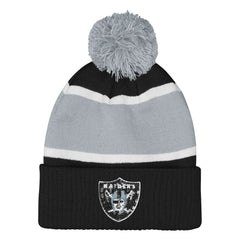 Las Vegas Raiders Outerstuff Girls Let's Play Cuffed Knit Hat with Pom Black - NFL