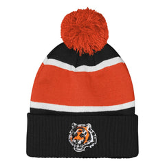 Cincinnati Bengals Outerstuff Girls Let's Play Cuffed Knit Hat with Pom Black - NFL