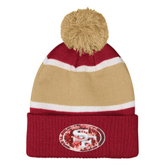 San Francisco 49ers Outerstuff Girls Let's Play Cuffed Knit Hat with Pom Scarlet - NFL