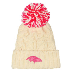 Baltimore Ravens Outerstuff Girls Cable Cuffed Knit Hat with Pom White - NFL