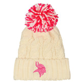 Minnesota Vikings Outerstuff Girls Cable Cuffed Knit Hat with Pom White - NFL