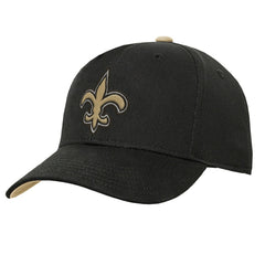 New Orleans Saints Outerstuff Youth Team Pre-Curved Adjustable Hat Black - NFL
