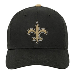 New Orleans Saints Outerstuff Youth Team Pre-Curved Adjustable Hat Black - NFL