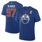 Connor McDavid Edmonton Oilers - Fanatics Authentic Stack Name & Number T-Shirt Royal