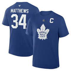 Auston Matthews Toronto Maple Leafs - Fanatics Authentic Stack Name & Number T-Shirt Blue