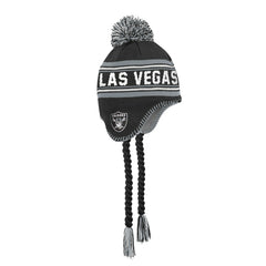 Las Vegas Raiders Outerstuff Youth Jacquard Tassel Knit Hat with Pom Black - NFL