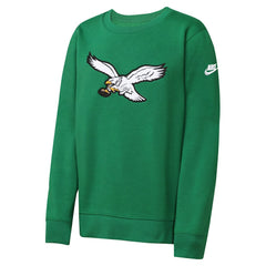 Philadelphia Eagles Youth Rewind Essential Pullover Crewneck Sweatshirt Kelly Green - Nike
