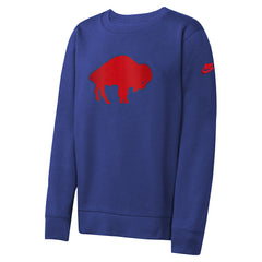 Buffalo Bills Youth Rewind Essential Pullover Crewneck Sweatshirt Royal - Nike