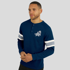 Dallas Cowboys Darius Rucker Collection Waffle-Knit Raglan Long Sleeve Henley T-Shirt Navy - Fanatics
