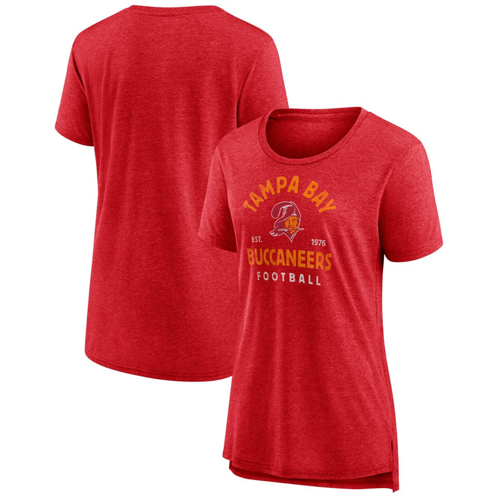 Tampa Bay Buccaneers Women's Vintage Arch Tri-Blend T-Shirt Red - NFL