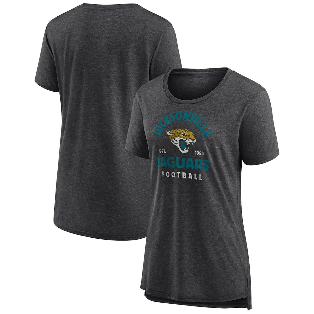 Jacksonville Jaguars Women's Vintage Arch Tri-Blend T-Shirt Charcoal - NFL