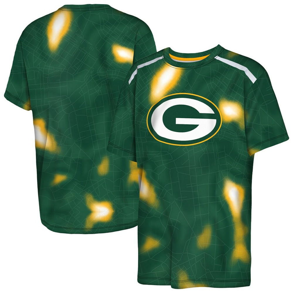 Green Bay Packers Outerstuff Youth End Zone Dri-Tek T-Shirt Green - NFL