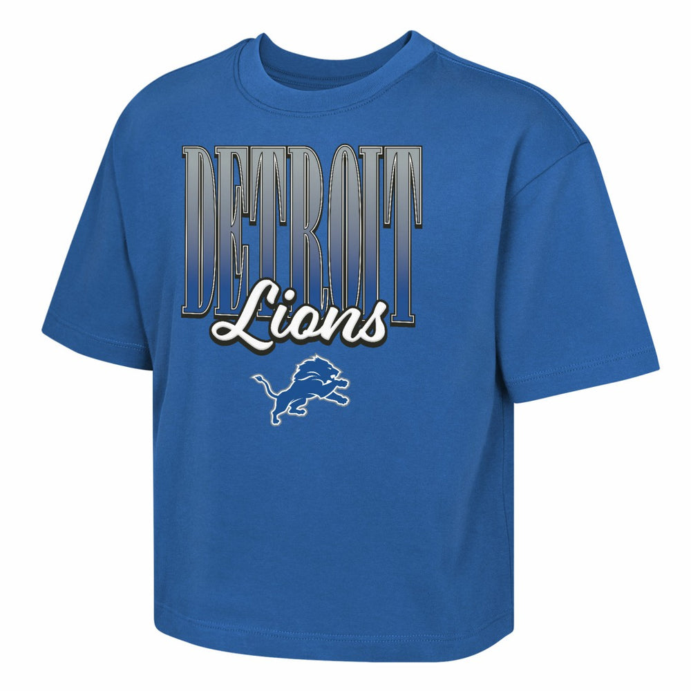 Detroit Lions Outerstuff Girls Youth Big City Boxy T-Shirt Blue - NFL