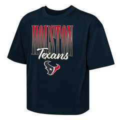 Houston Texans Outerstuff Girls Youth Big City Boxy T-Shirt Navy - NFL