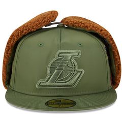 New Era - Los Angeles Lakers x Alpha Industries Dog Ear 59FIFTY Fitted Hat - Olive
