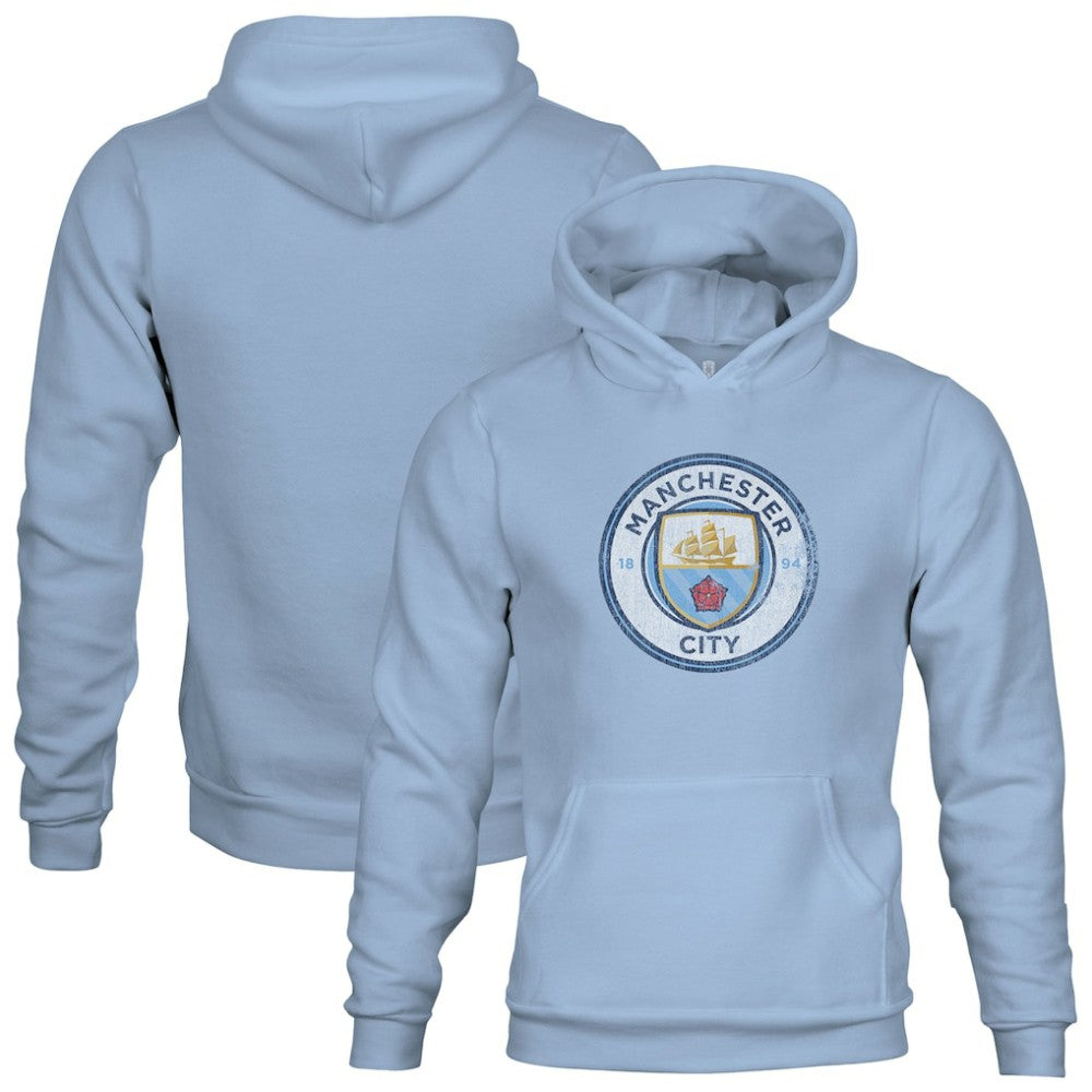 Manchester City 1863FC Youth Color Badge Fleece Pullover Hoodie - Sky Blue