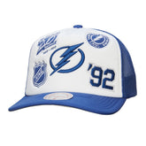 Tampa Bay Lightning - Mitchell & Ness Gridlock Trucker Adjustable Hat White/Blue