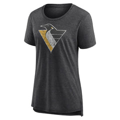 Pittsburgh Penguins Women's Slow Whistle Tri-Blend T-Shirt Gray