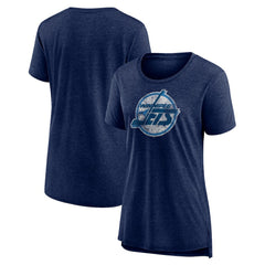 Winnipeg Jets - Women's Slow Whistle Tri-Blend T-Shirt Navy