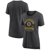 Boston Bruins Women's Vintage Arch Tri-Blend T-Shirt Gray