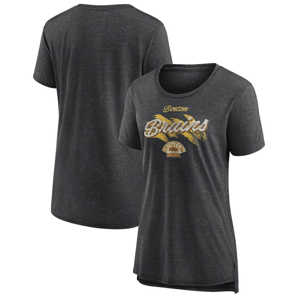 Boston Bruins Women's Hit the Ice Tri-Blend T-Shirt Gray