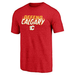 Calgary Flames - Shoot to Score Tri-Blend T-Shirt Red