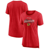 Chicago Blackhawks Women's Hit the Ice Tri-Blend T-Shirt Red