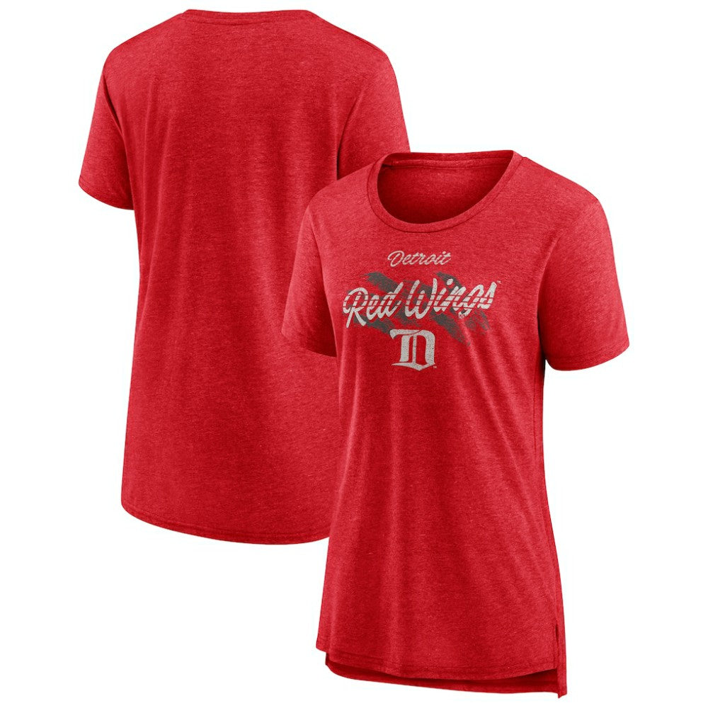 Detroit Red Wings - Women's Hit the Ice Tri-Blend T-Shirt Red