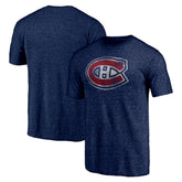 Montreal Canadiens - Distressed Tri-Blend T-Shirt Navy