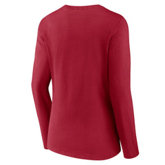 Montreal Canadiens - Women's Primary Logo Long Sleeve V-Neck T-Shirt Red