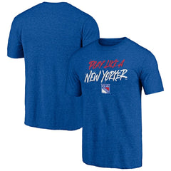 New York Rangers Shoot to Score Tri-Blend T-Shirt Blue