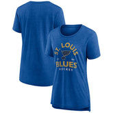 St. Louis Blues - Women's Vintage Arch Tri-Blend T-Shirt Blue