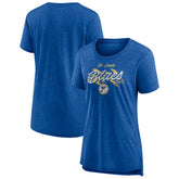 St. Louis Blues - Women's Hit the Ice Tri-Blend T-Shirt Blue