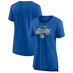 St. Louis Blues - Women's Hit the Ice Tri-Blend T-Shirt Blue