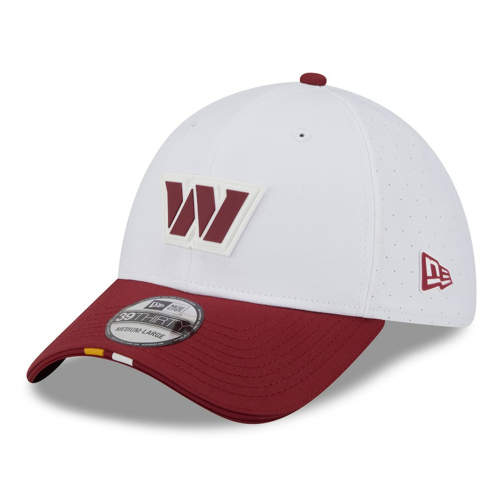 Washington Commanders New Era 2025 NFL Training Camp 39THIRTY Flex Hat White/Burgundy - NFL