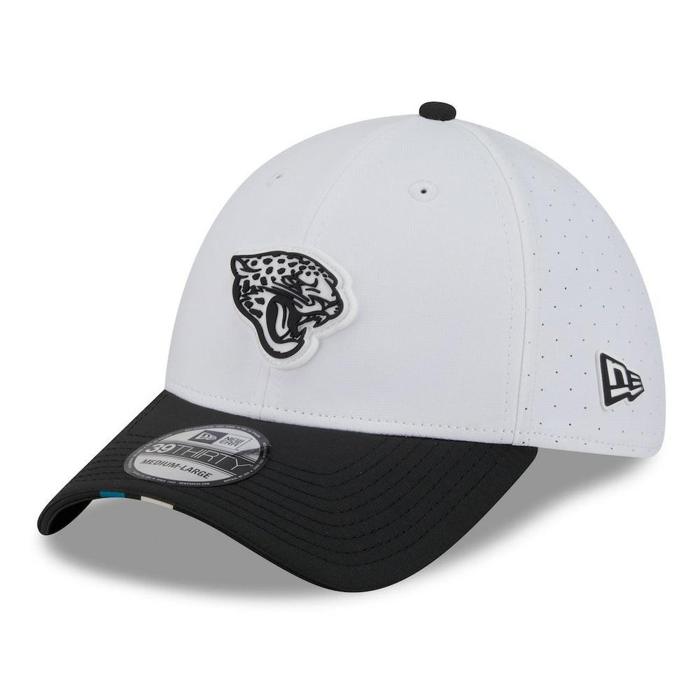 Jacksonville Jaguars New Era 2025 NFL Training Camp 39THIRTY Flex Hat White/Black - NFL