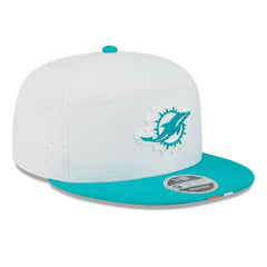 Miami Dolphins New Era 2025 NFL Training Camp Split Panel 9FIFTY Snapback Hat White/Aqua - NFL
