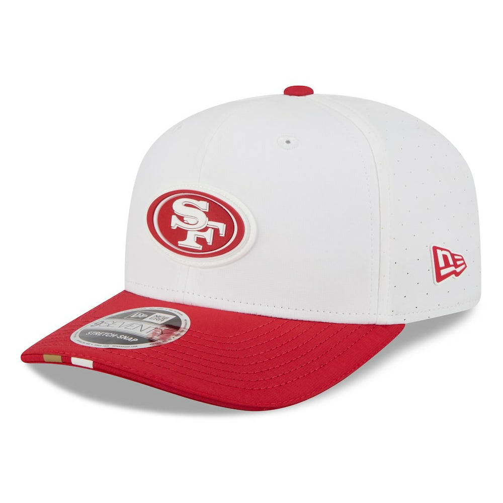 San Francisco 49ers New Era 2025 NFL Training Camp 9SEVENTY Adjustable Hat White/Scarlet - NFL