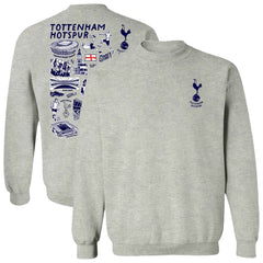 Tottenham Hotspur Vive La Fete Women's Impressions Artwork Pullover Sweatshirt - Gray