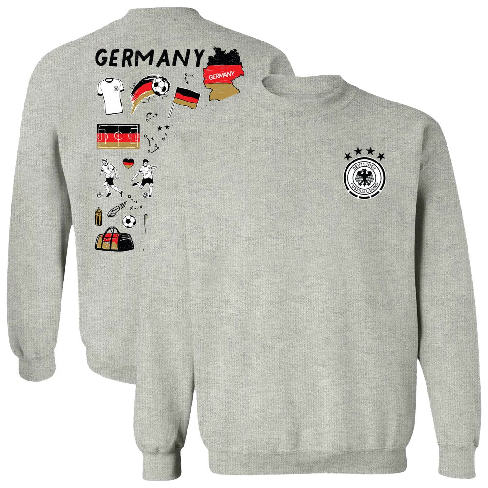 Germany National Team Vive La Fete Women's Impressions Artwork Pullover Sweatshirt - Gray