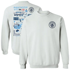 Manchester City Vive La Fete Women's Impressions Artwork Pullover Sweatshirt - White